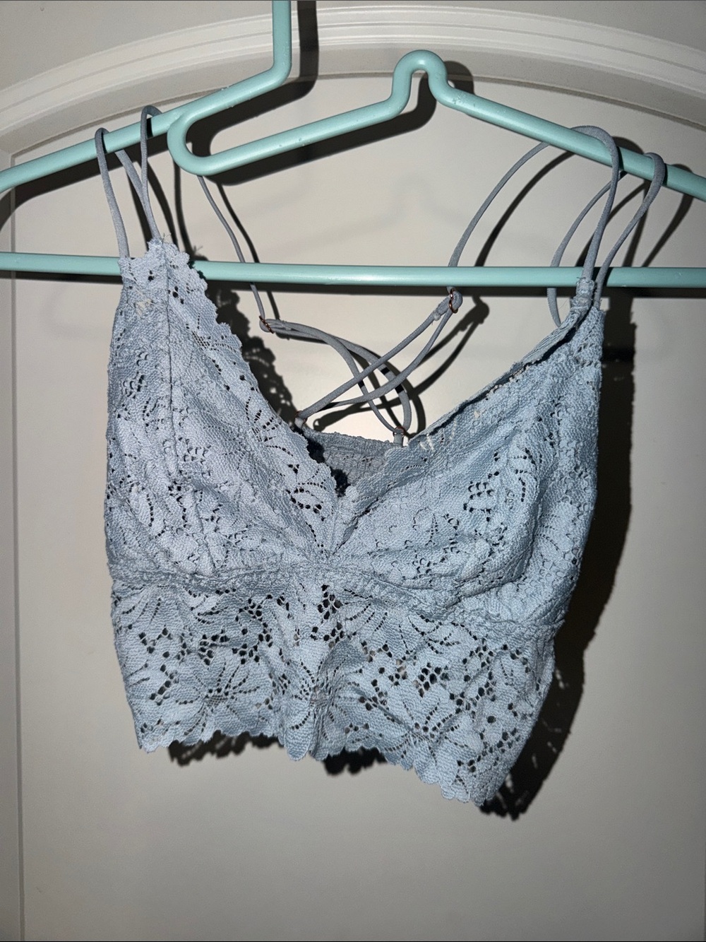 PINK Victoria's Secret Light Blue Lace Bralette